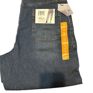 Frye Barrel Jeans Women’s Sz 12 Blue Button Fly Medium Wash High Rise